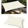 Flyace Tenda a Vela Parasole 1.5x1.5M Vele Ombreggianti Impermeabile Rettangolare Vele Parasole da Giardino Protezione Solare Schermo UV con funi di Tensione per Terrazze Balconi Crema