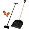 KOTARBAU® Set pala da neve con manico in legno 137 cm raschietto 119 x 20 cm + guanti caldi pala da neve pala da neve con manico