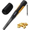 Bemonew Pinpointer Metal Detector Portatile con rilevamento a 360°, 3 modalità di avviso, Bacchetta Metal Detector Impermeabile IP68 per Caccia al Tesoro, Monete, Gioielli (Nero)