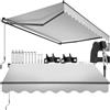 tectake®, tenda da sole per esterno a bracci estensibili, avvolgibile, manovella, impermeabile, protezione UV, tessuto poliestere, struttura alluminio, balcone, terrazzo - 250 x 200 cm Grigio Chiaro