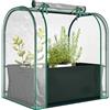 Outsunny Mini Serra da Giardino con Borsa per la Coltivazione, Serra per Orto con Porta Avvolgibile,Struttura in Acciaio, Copertura in Plastica, per Orto Verdure Fiori Piante, Verde Scuro