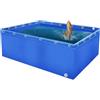 generic Piscina Koi da giardino per allevamento di pesci, piscina multifunzione in tela di PVC per stagni con valvola di scarico, stagno fuori terra per stoccaggio dell'acqua e irrigazione da giardino