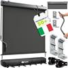 tillvex® Tenda da sole verticale 140 x 250 cm per interni ed esterni, impermeabile, con manovella, per balcone, terrazza e giardino, protezione solare in alluminio, tenda avvolgibile per balcone