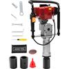 Levkitch 52cc Battipalo a Benzina a T,2 Tempi Battipalo a Scoppio Post-Driver Hammer con 2 Teste di Guida dei Pali 55mm e 70mm per pali di recinzione per Fattorie, Recinzioni per Ranch