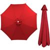 ZGWRYI Telo di Ricambio per Ombrellone 8 Stecche, Tettoia di Ricambio per Ombrello 2.7/3.0/3.5/4.0m Copertura di Ricambio per Ombrellone da Giardino(Bright red,3.5m)