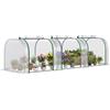 Outsunny Serra a Tunnel in PVC Trasparente e Acciaio per Piante e Fiori con Porte a Cerniera, 295x100x80 cm