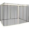 Outsunny Zanzariera per Gazebo, Tende Zanzariera di Ricambio Universale con Cerniere, 302x207cm, Nero e Beige