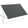 FIVMEN Tenda da sole a braccio snodato, tenda retrattile con cordino e asta di supporto in alluminio, tenda da sole per balcone, protezione solare per finestre, terrazza, balcone 400x145 cm, antracite