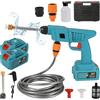 Eznaobo Pulitore ad alta pressione portatile, idropulitrice 2 batterie 12000 mAh, 21 V, 30 bar, tubo 10 m, brocca schiuma, per lavaggio auto