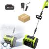 Generic Pala da Neve Cordless 900W con Direzione a 3 Vie, Larghezza di Spalamento Neve 25 Cm, Macchina Spargisale con Direzione di Lancio Regolabile per Patio e Terrazza