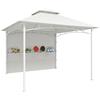 Outsunny Gazebo da Giardino 3x3 m con Tende, Tasche Portaoggetti, Gancio a Soffitto, Gazebo da Esterno con Doppio Tetto, Fori di Drenaggio in Metallo, per Giardino Balcone Feste Patio, UV30+, Crema