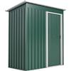 Outsunny Casetta da Giardino 1.16m² in Acciaio Zincato, Capanno da Giardino con Tetto Inclinato e Porta Scorrevole Bloccabile, Capanno Porta Attrezzi, 163x89x182 cm, Verde
