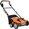 COSTWAY Scarificatore 2 In-1 per Prato, Arieggiatore Elettrico con Sacco Raccoglitore da 45L, Larghezza 38cm, con 3 Posizioni Regolabili, Scarificatore 1800W per Giardino Cortile (38 cm, Arancione)