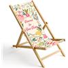 Ferocity Sedia a Sdraio Pieghevole in Legno Lettino da Giardino Poltrona Relax con Rivestimento Intercambiabile Motivo: Pastel Flowers [119]