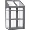 Outsunny Serra in legno Outsunny, mini serra 70 x 50 x 120 cm, serra con copertura, finestra, doppia porta, serra traslucida con 3 ripiani, letto rialzato a prova di inverno per giardino, balcone, grigio