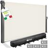 tillvex® Tenda laterale estensibile e oscurante 160 x 400 cm con copertura per balcone, giardino e terrazzo | Tenda a rullo con supporto a parete | Protezione dal sole, in acciaio inox, antivento