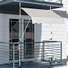 RELAX4LIFE Tenda da Sole per Esterno con Morsetto senza Forare, Telaio Telescopico, Telo Anti-UV, Altezza e Inclinazione Regolabile, Ideale per Balcone e Terrazzo (Beige, 150x175cm)