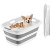 VEVOR Vasca da Bagno per Animali Domestici, Vasca Pieghevole per Cani, Stazione Doccia e Toelettatura per Cani, Portatile e Salvaspazio, con Supporto Stabile, Foro di Drenaggio Integrato, per Esterni