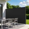 VEVOR Tenda Laterale Retrattile 180 x 300 cm da Esterno, Frangivista Orizzontale con Tessuto in Poliestere Impermeabile Parasole e Frangivento, Colore Grigio, per Giardino Balcone Piscina Terrazzo
