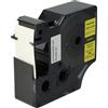 vhbw Cassetta nastro compatibile con Dymo Rhino 6000, 5000, 5200, 4200, 3000, 1000 etichettatrice 3,5m x 19 mm nero su giallo, nylon