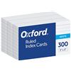 Oxford - Cartoncini bianchi, dimensione 7,62 cm x 12,7 cm, 100 pezzi a righe 3 x 5, 300 cards White