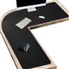 Vyaaa Tappetino da scrivania a forma di L, 130x130x40cm, tappetino angolare in pelle nera, tappetino per mouse da gioco a doppia faccia, tappetino antiscivolo per computer portatile, ufficio e casa