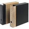 colorosa Registratore Archivio Colorosa Wood - Portadocumenti con dorso 8cm certificato FSC - 29x34x8 con custodia e meccanismo a due anelli e pressino - Stampa effetto legno (Legno Nero)