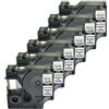 NEOUZA Nastro adesivo permanente in poliestere compatibile con DYMO Rhino Industrial IND, nero su metallizzato, larghezza 0,95 cm, lunghezza 4,7 m (6 confezioni)