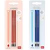 Legami - Set di 2 confezioni di ricariche per penna cancellabile, ogni confezione contiene 3 refill con inchiostro blu -rosso