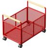 KESOTO Carrello Porta Documenti Rotante con Ruote Contenitore Sotto Scrivania Organizzatore Mobile per Scatola Organizer Mesh in Ferro E Legno Adatt, 25 Cm X 38 Cm X 30