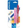 PILOT Frixion Ball - Set 1 Penna + 3 Ricariche Inchiostro Gel Termosensibile, Punta Media Rosa, 4 Unita' (Confezione da 1)