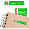 Haberdashery Online 50 adesivi personalizzati, con foto o immagine, 6 x 1 cm, per contrassegnare oggetti, libri, scatole per il pranzo, ecc. Colore verde di base