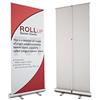 WRAP Point Roma Roll Up Pubblicitario Personalizzato Stampa HD Modello STRONG Espositore Avvolgibile in Alluminio con Tela Premium Anti-Arricciamento Ideale per Fiere, Eventi e Negozi, 100 x 200 cm