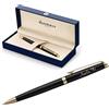 Waterman Hémisphère - Penna a sfera con incisione, regalo per uomo e donna, ispirata alla moda Parigi, personalizzata, inchiostro blu (vernice nera G.C, penna a sfera)