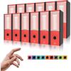 LogicaShop UBOX Raccoglitori ad Anelli A4 Grandi con Custodia, Faldoni Archivio, Classificatori Documenti Dossier Ufficio, Dox Registratore a Leva Raccoglitore (12Pz Commerciale, Rosso, Dorso 8)