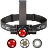 77outdoor Sofirn HS21 - Lampada frontale a LED con luce rossa, ricaricabile, con riflettore, sensore di movimento, potente faro impermeabile per adulti, campeggio, caccia, elmi, lavoro, emerenza