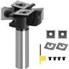 YAOBAO Fresa Per Superfici Di Spoglio CNC, Gambo Da 1/2, Fresa Per Spianatura Di Lastre Con Diametro Di Taglio Da 1-1/2, Inserto in Carburo A 2+2 Scanalature, Fresa Per Pialla Per Legno