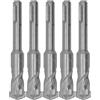Hyuduo Bit per Trapano a Martello per Punta in Carburo, Kit per Trapano Martello Rotante 5 Pcs Lunghezza 110 Mm 2 Pezzi di Perforazione di Impatto Auto -flauto (18 mm)