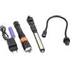 DMAX ULG 103 - Set di torce a LED multifunzione con diversi accessori, collo di cigno, modulo LED CREE XGP e zoom, luce da lavoro COB, 350 lumen, magnetico, ricaricabile tramite USB