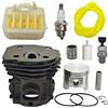 UYTGFO Adatto for Husqvarna 353 351 350 346 346XP 345 340 Parti di ricostruzione del motore della motosega Testata del cilindro da 45 mm Pistone Filtro dell'aria Interruttore Kit motore