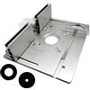 Lylithuif Router Table Insert Plate Flip Board Accessorio per panca per la lavorazione del legno in lega di alluminio Design 2 in 1 per fresatrice elettrica con recinzione regolabile e