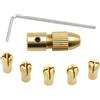 LIXSAZSE 7 pezzi/set Mini trapano in ottone pinza di ricambio professionale staccabile riutilizzabile strumento per la lavorazione del legno, 2 mm