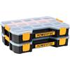 POWERTEC Organizer impilabile per cassetta degli attrezzi con divisori rimovibili, 17 scomparti, design portatile, confezione da 2 (72118-P2)