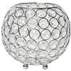 Elegant Designs HG1007-CHR - Portacandela circolare in cristallo Elipse, vaso per fiori, centrotavola per matrimonio, bomboniera, 14 cm, cromato