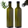 mikken 2 bottiglie di olio da 250 ml, con beccuccio, colore verde/marrone, con etichette
