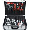 FAMEX 702-L Valigetta degli attrezzi in alluminio senza utensili con 26 tasche a incastro, capacità massima 30 kg - 460 x 355 x 180 mm - Robusta valigetta in alluminio - Cassetta degli attrezzi vuota