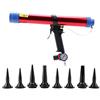 Fafeicy Pistola Sigillante Pneumatica ad Aria Compressa in Lega di Alluminio 300-600ml con Valvola Regolatrice e 8 Teste Silicone 460x295mm