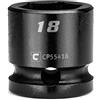 Capri Tools Bussola a impatto tozza da 18 mm, attacco da 1/2, 6 punti, metrica (CP55418)