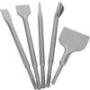 VALICLUD 5pezzi Scalpelli Per Piastrelle e Muratura Inclusi Scalpelli Piatto Punto U-form Wide e Tile Per Lavori Su Cemento Mattoni e Pietra Design Compatto e Robusto Cromato