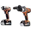 GrecoShop Kit Trapano avvitatore a batteria c/percussione + Avvitatore a batteria ad impulsi 18V Litio - JP18JLI-402B